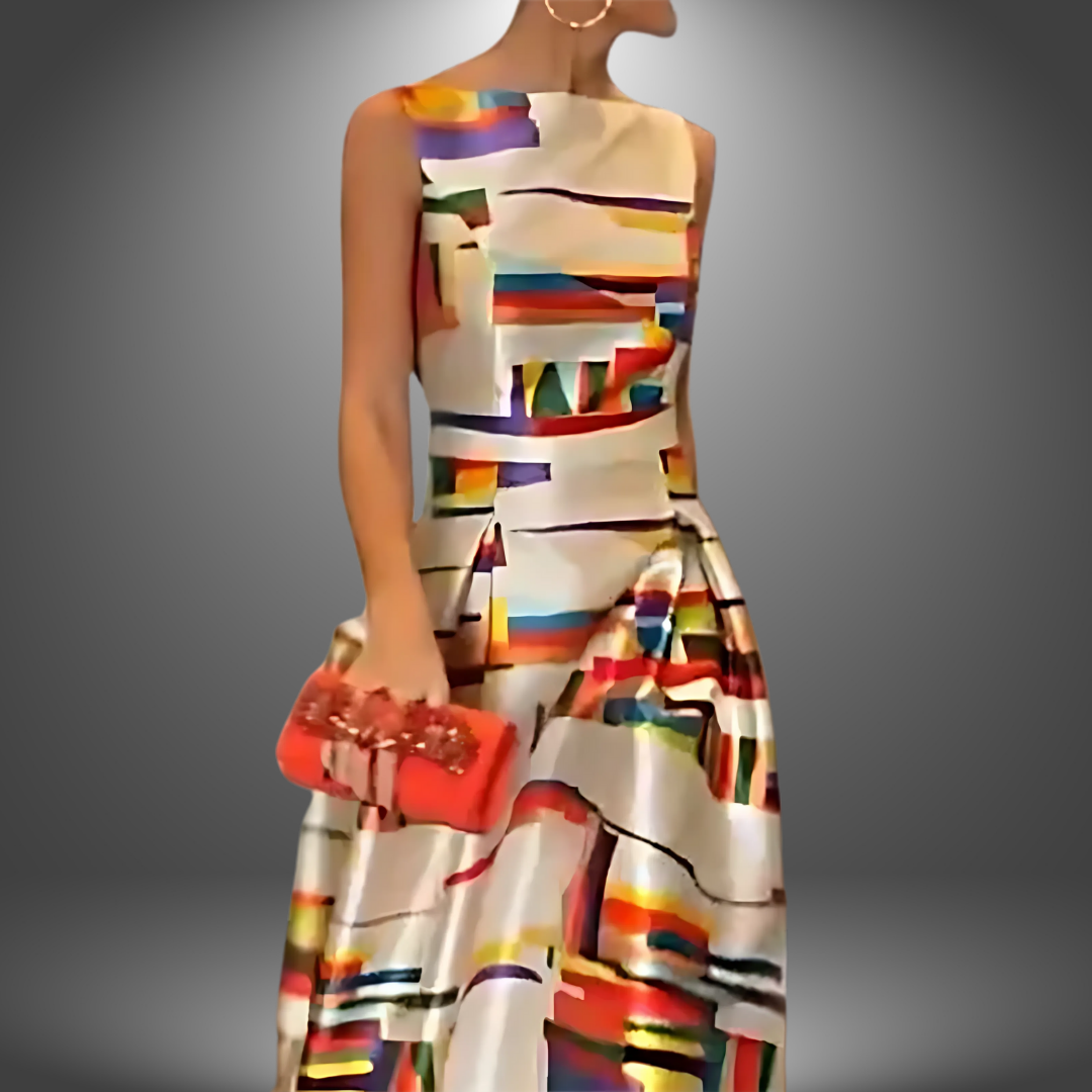 Sam | Maxivestido con atrevido estampado geométrico