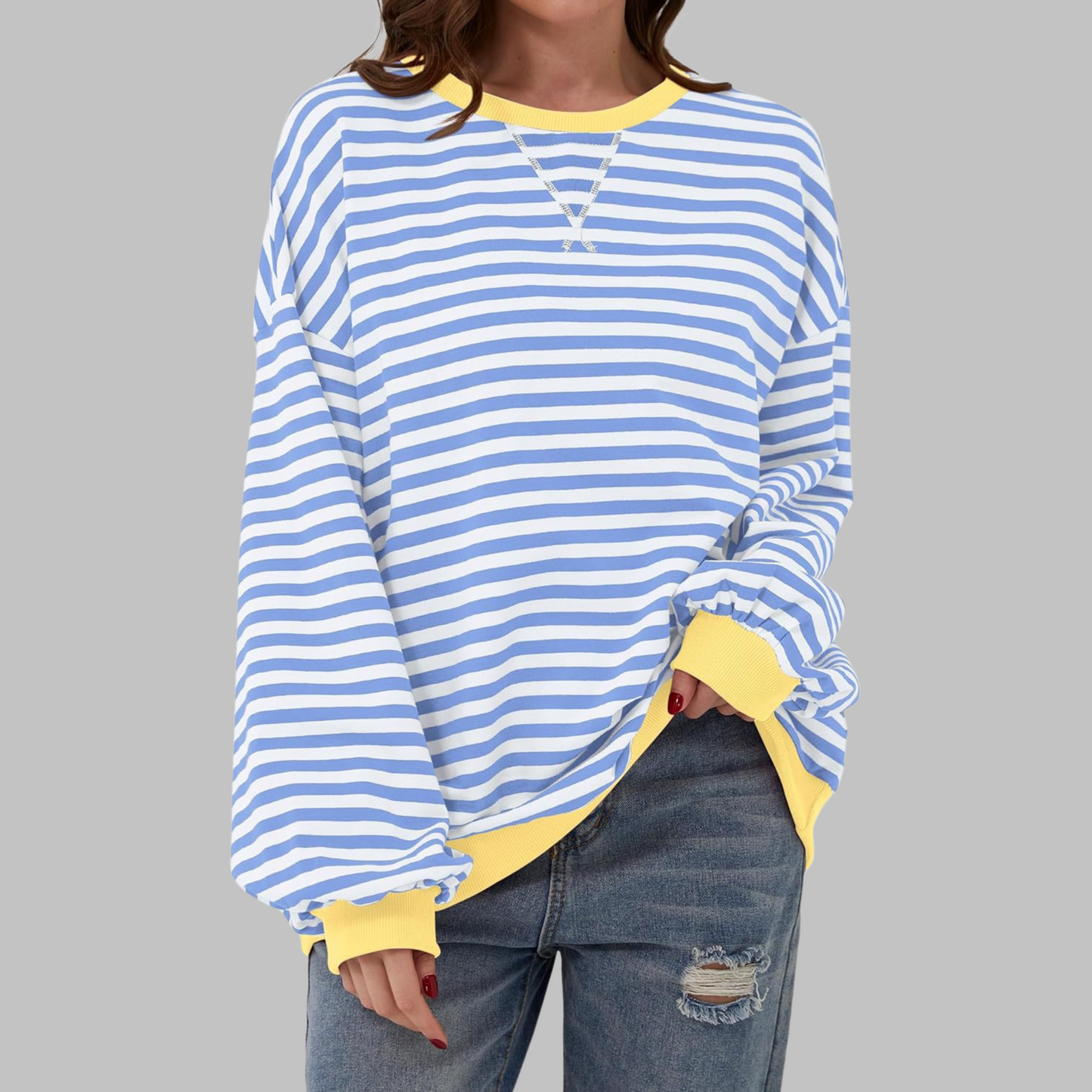 Jersey Casual Mujer – Estilo Rayado, Versátil y Atemporal