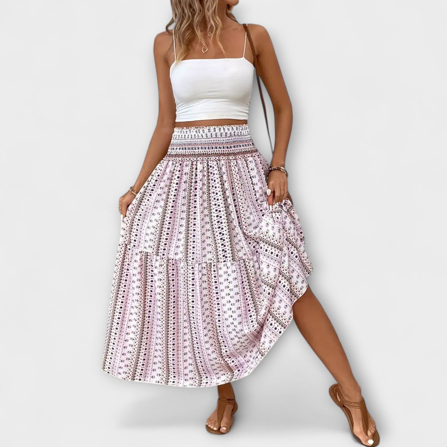 Emily | Falda fluida con estampado