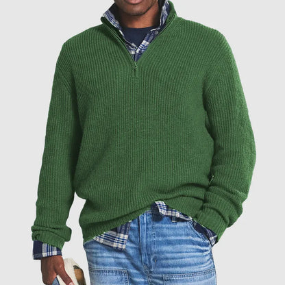 Elegante jersey con cremallera de mezcla de cachemira: cómodo y elegante