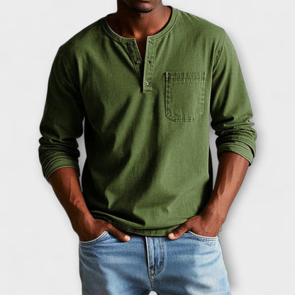 Camisa Casual Hombre – Manga Larga, Retro Chic y Versátil