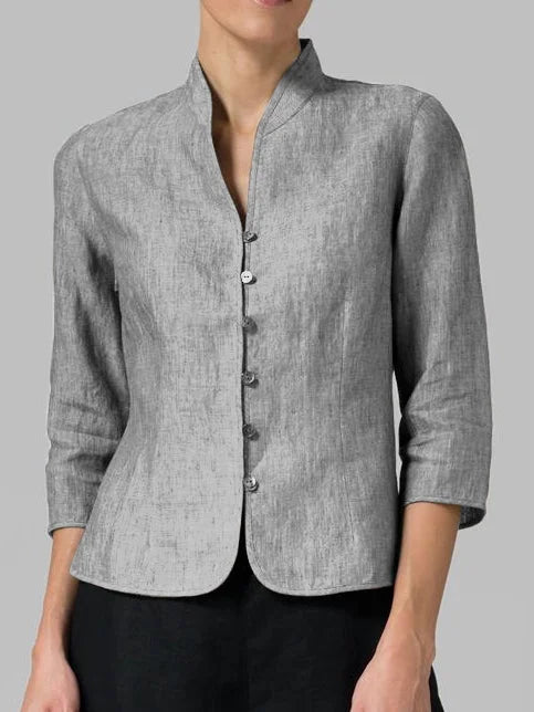 Blazer femenino lino elegante ligero perfecto verano y trabajo