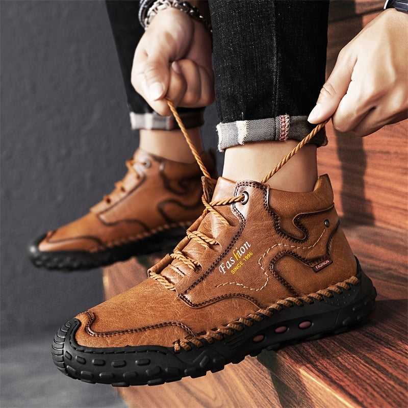 Calzado hombre estilo lace-up, seguro y confortable para otoño e invierno