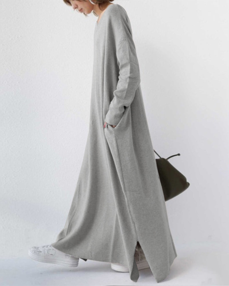 Vestido largo mujer, chic y versátil para eventos de invierno