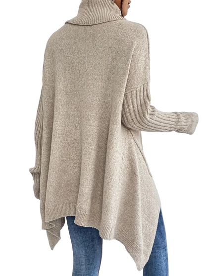 Jersey femenino cuello alto largo moderno y versátil casual