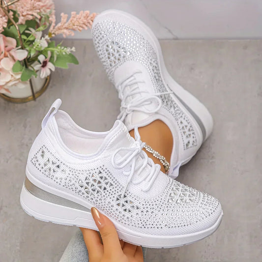 Sneakers Ortopédicas con Piedras Brillantes – Estilo y Bienestar
