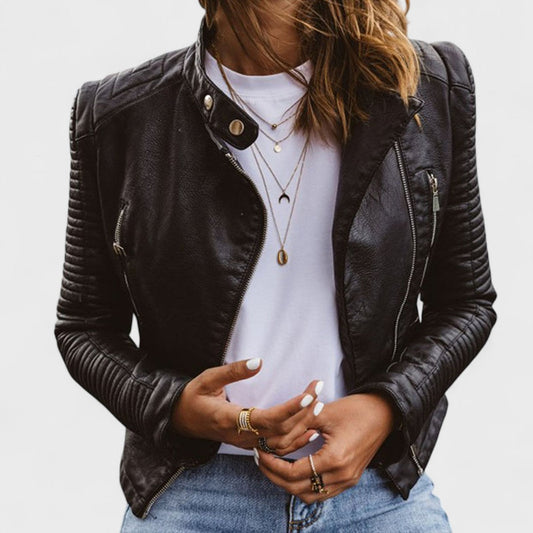 Chaqueta de cuero Santana formal elegante, ideal oficina o noche