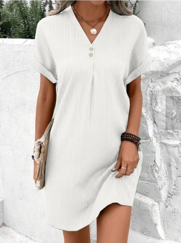 Fe | Vestido de primavera con cuello en V