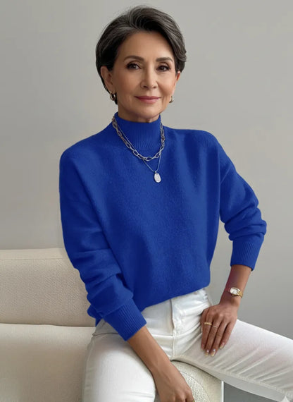 Jersey femenino turtleneck elegante suave y versátil casual