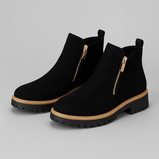 Zapatos de Mujer con Punta Redonda – Cierre Lateral Cómodo