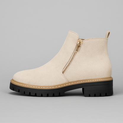 Zapatos de Mujer con Punta Redonda – Cierre Lateral Cómodo