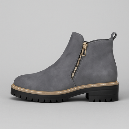 Zapatos de Mujer con Punta Redonda – Cierre Lateral Cómodo