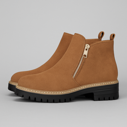 Zapatos de Mujer con Punta Redonda – Cierre Lateral Cómodo
