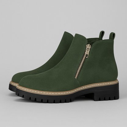 Zapatos de Mujer con Punta Redonda – Cierre Lateral Cómodo