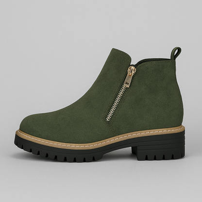 Zapatos de Mujer con Punta Redonda – Cierre Lateral Cómodo