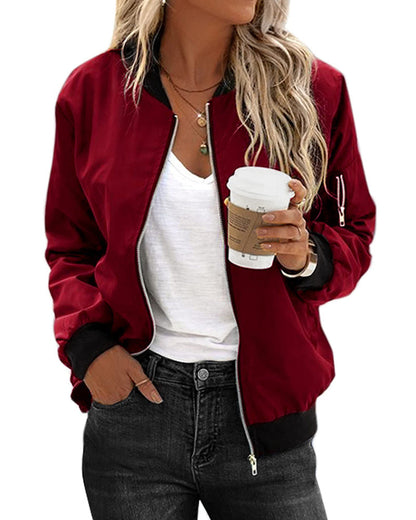 Chaqueta bomber femenina, cómoda y versátil para primavera y otoño