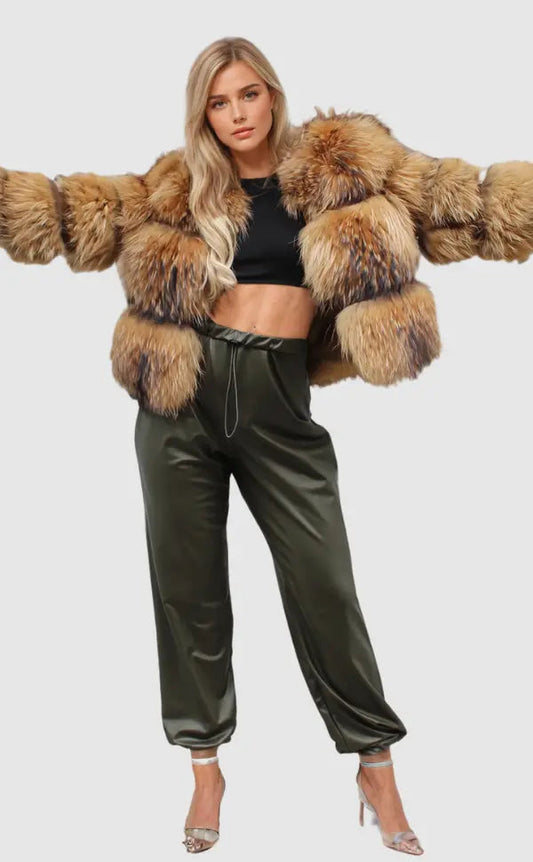 Abrigo corto y voluminoso para mujer, moderno y cálido