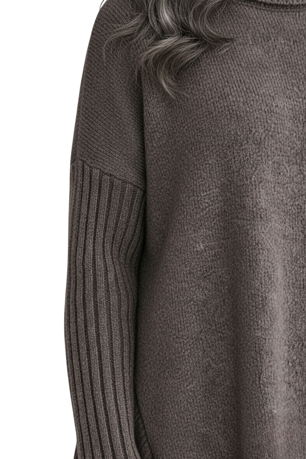 Jersey femenino cuello alto largo moderno y versátil casual