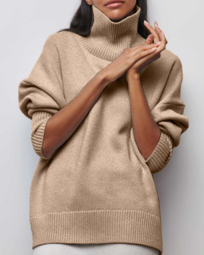 Jersey de Cuello Alto Relajado – Ideal para Otoño e Invierno