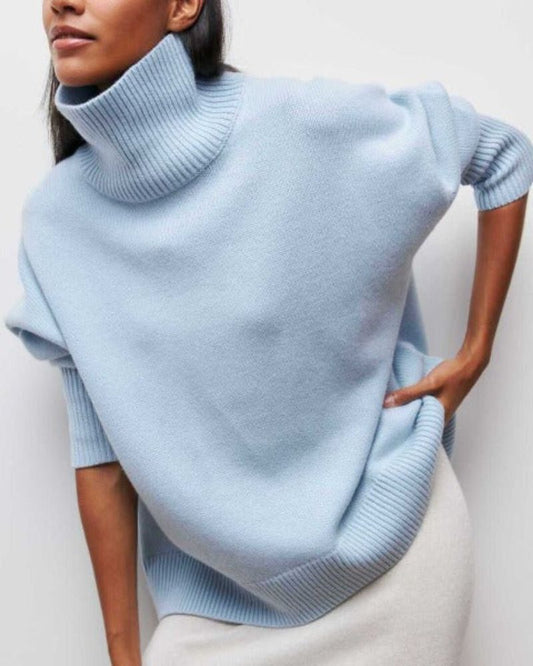 Jersey de Cuello Alto Relajado – Ideal para Otoño e Invierno