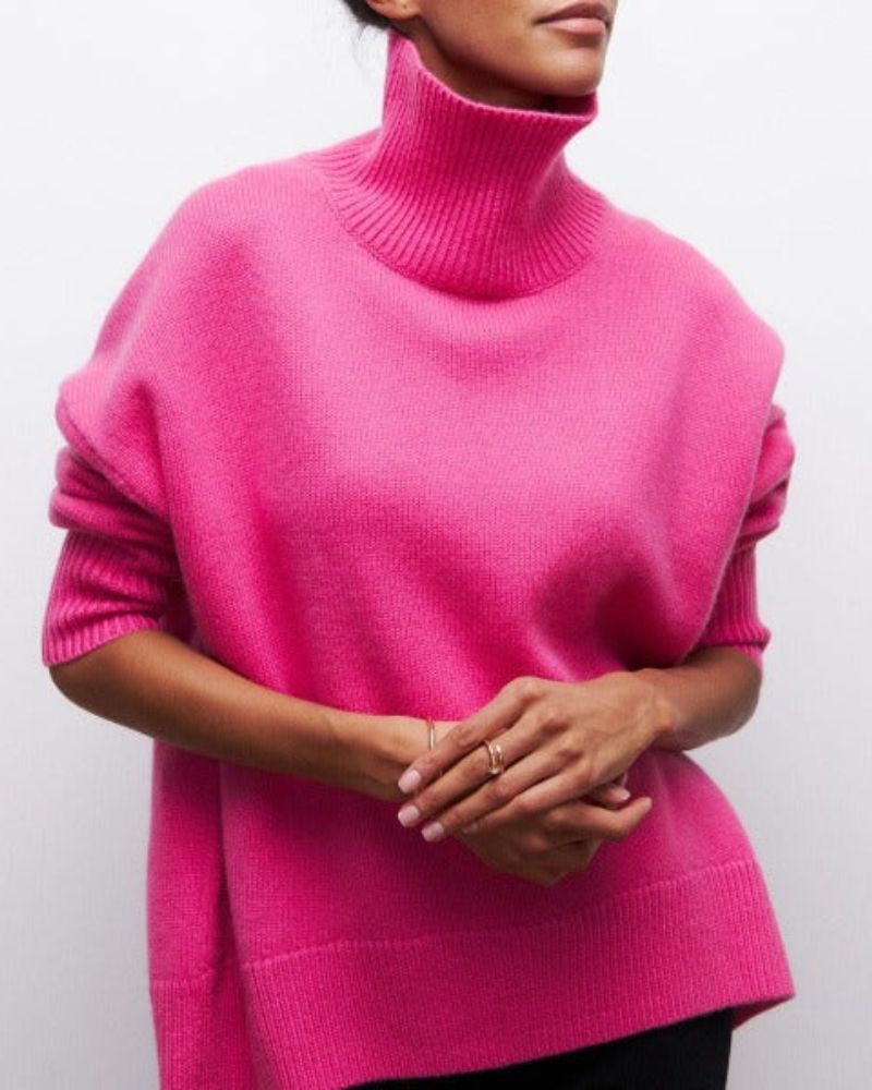 Jersey de Cuello Alto Relajado – Ideal para Otoño e Invierno