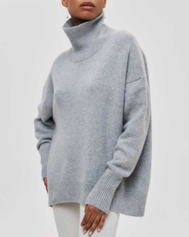 Jersey de Cuello Alto Relajado – Ideal para Otoño e Invierno