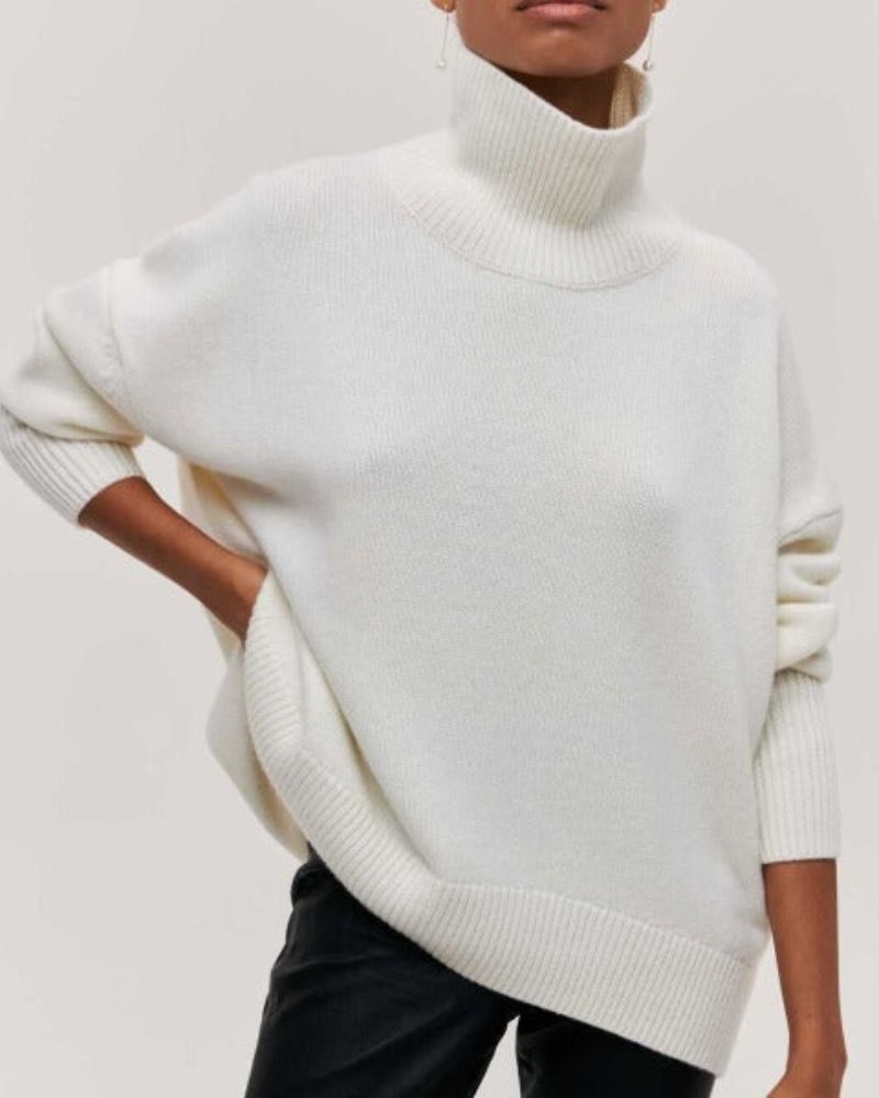 Jersey de Cuello Alto Relajado – Ideal para Otoño e Invierno
