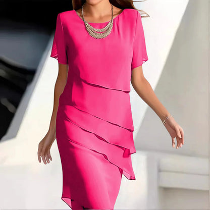 Vestido mujer de chiffon, fresco y elegante para primavera o verano