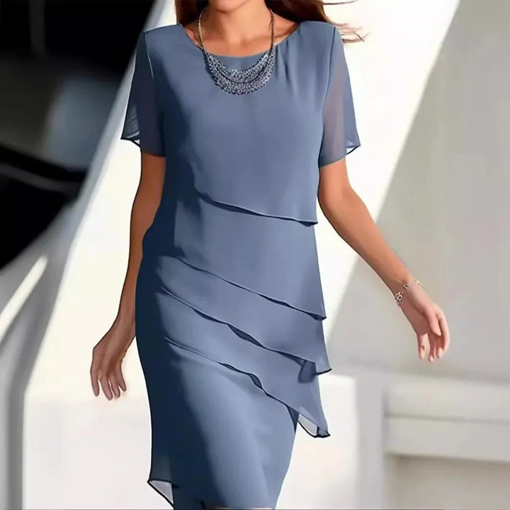 Vestido mujer de chiffon, fresco y elegante para primavera o verano