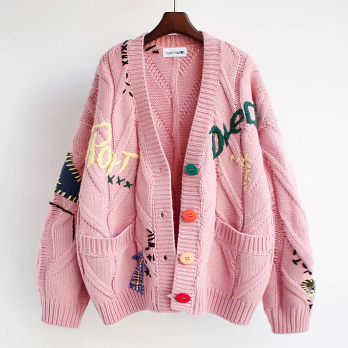 Cárdigan de punto mujer diseño patchwork ligero y estiloso