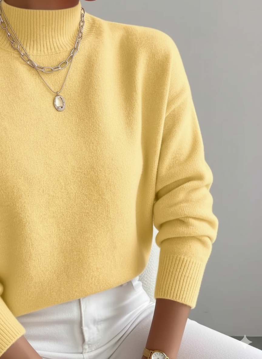 Jersey femenino turtleneck elegante suave y versátil casual