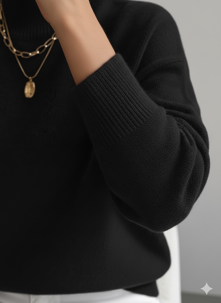 Jersey femenino turtleneck elegante suave y versátil casual