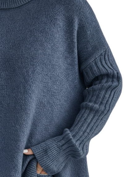 Jersey femenino cuello alto largo moderno y versátil casual