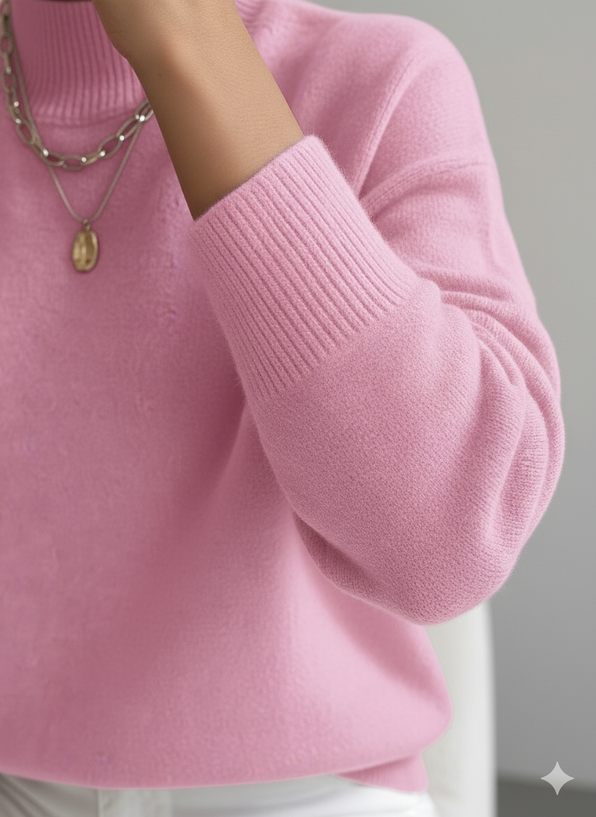 Jersey femenino turtleneck elegante suave y versátil casual