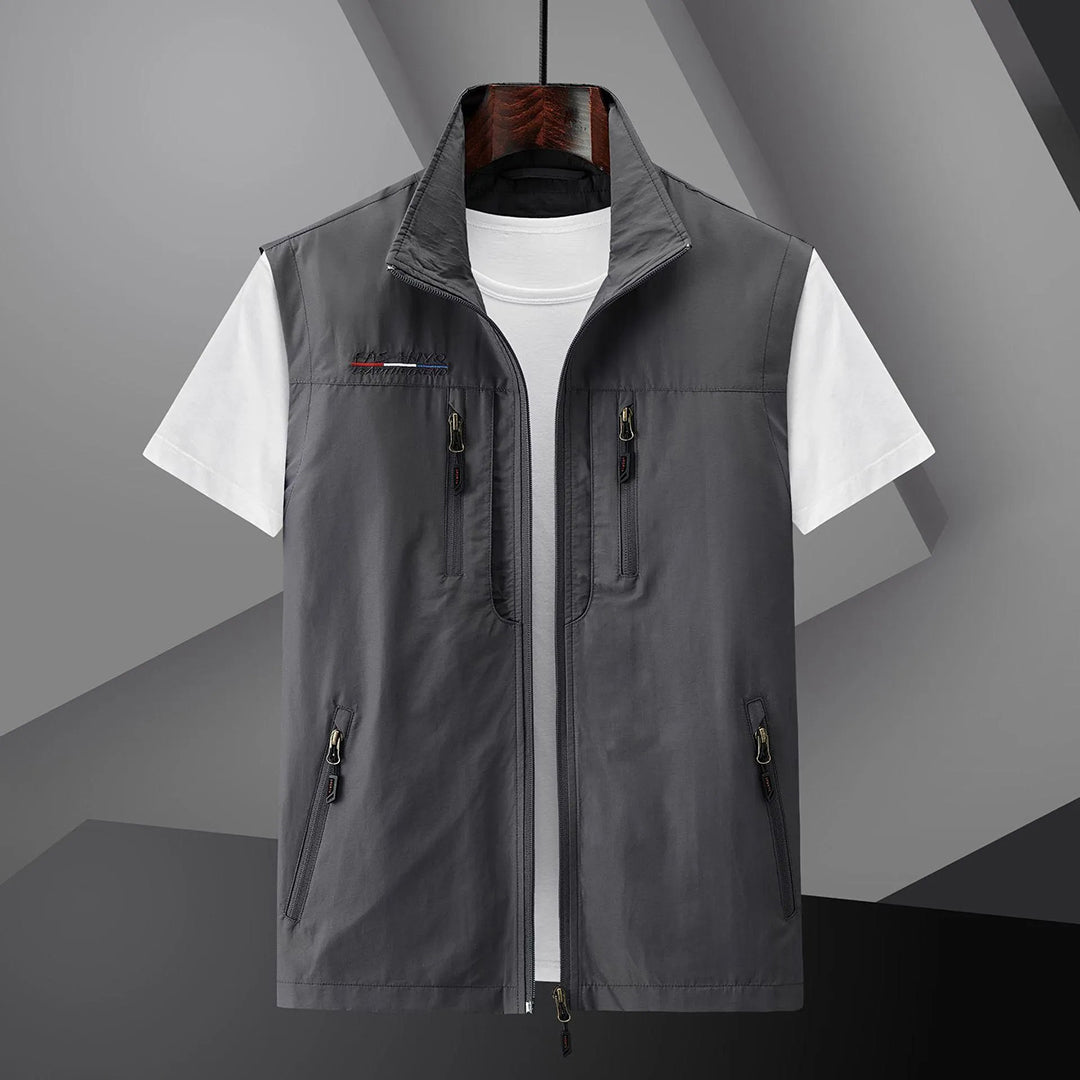 Chaleco hombre sin mangas casual con cremallera cómodo y moderno
