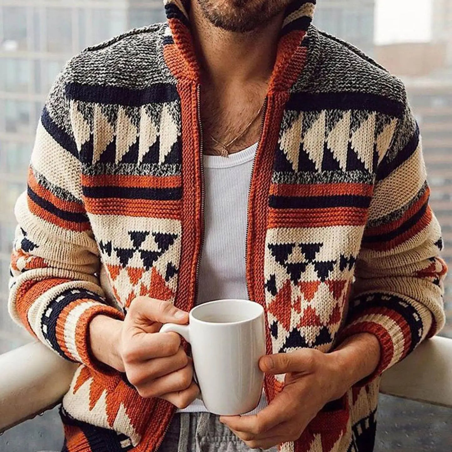 Chaqueta hombre estilo retro moderno cálido y versátil