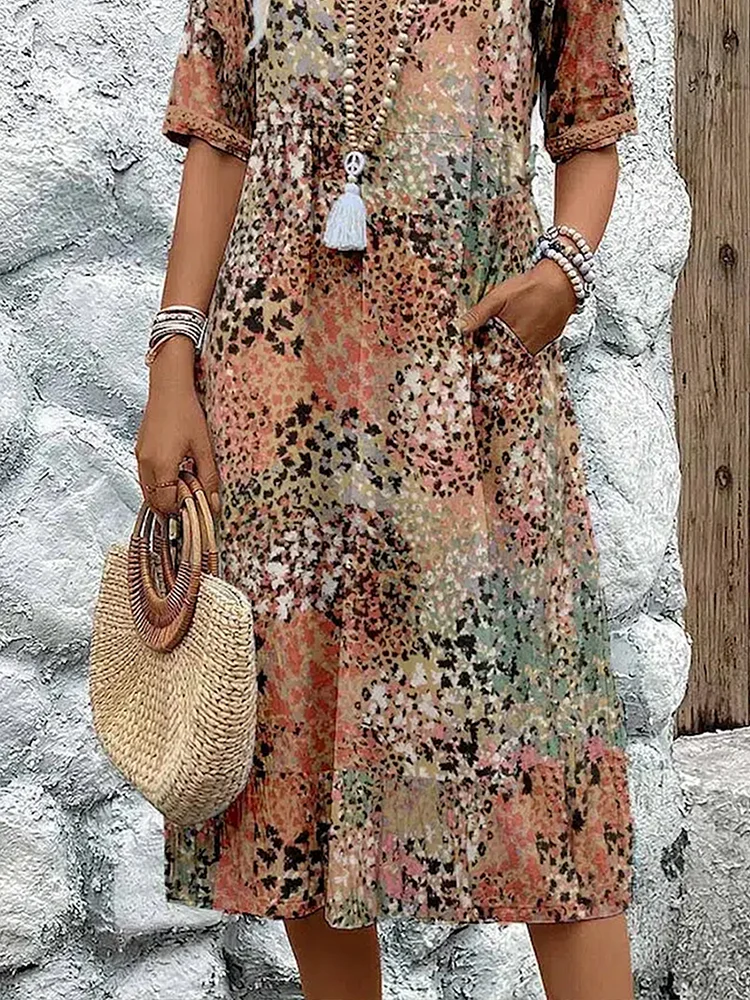 Vestido floral largo mujer moderno y versátil casual formal