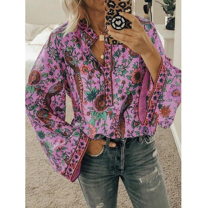 Blusa mujer boho chic moderna ligera casual primavera-verano