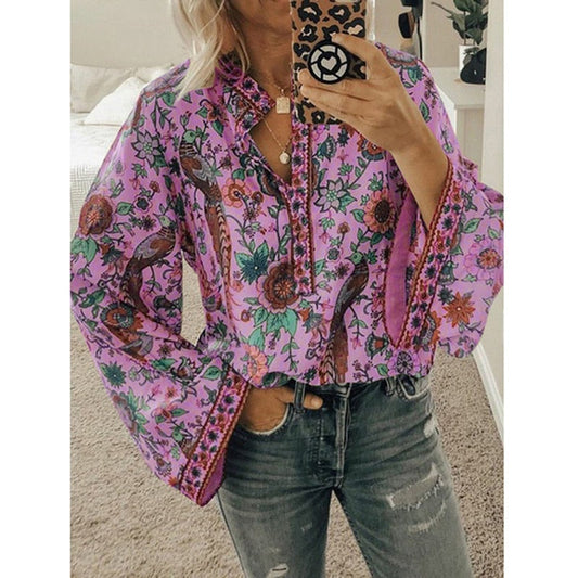 Blusa mujer boho chic moderna ligera casual primavera-verano