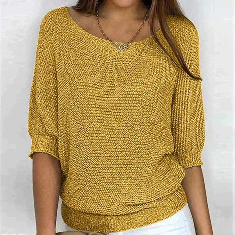 Jersey informal para mujer de punto suave: cómodo y moderno.