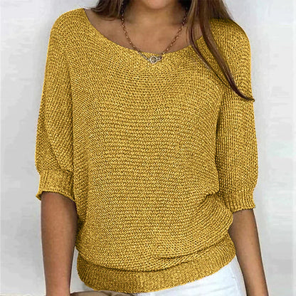 Jersey informal para mujer de punto suave: cómodo y moderno.