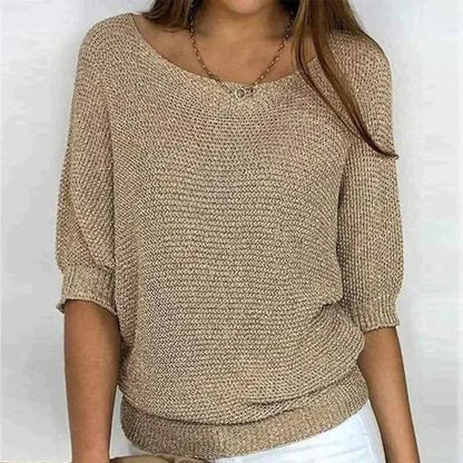 Jersey informal para mujer de punto suave: cómodo y moderno.