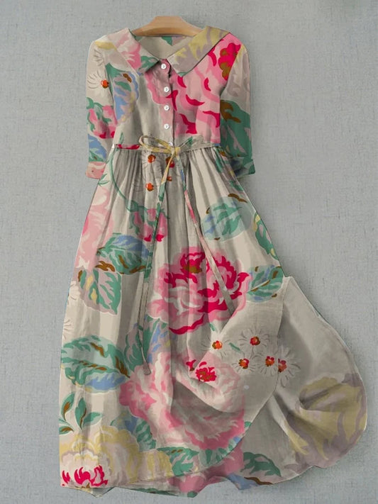 Vestido mujer elegante flores ligero ideal playa paseo o evento