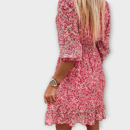 Liliana | Vestido floral de manga abullonada para mujer
