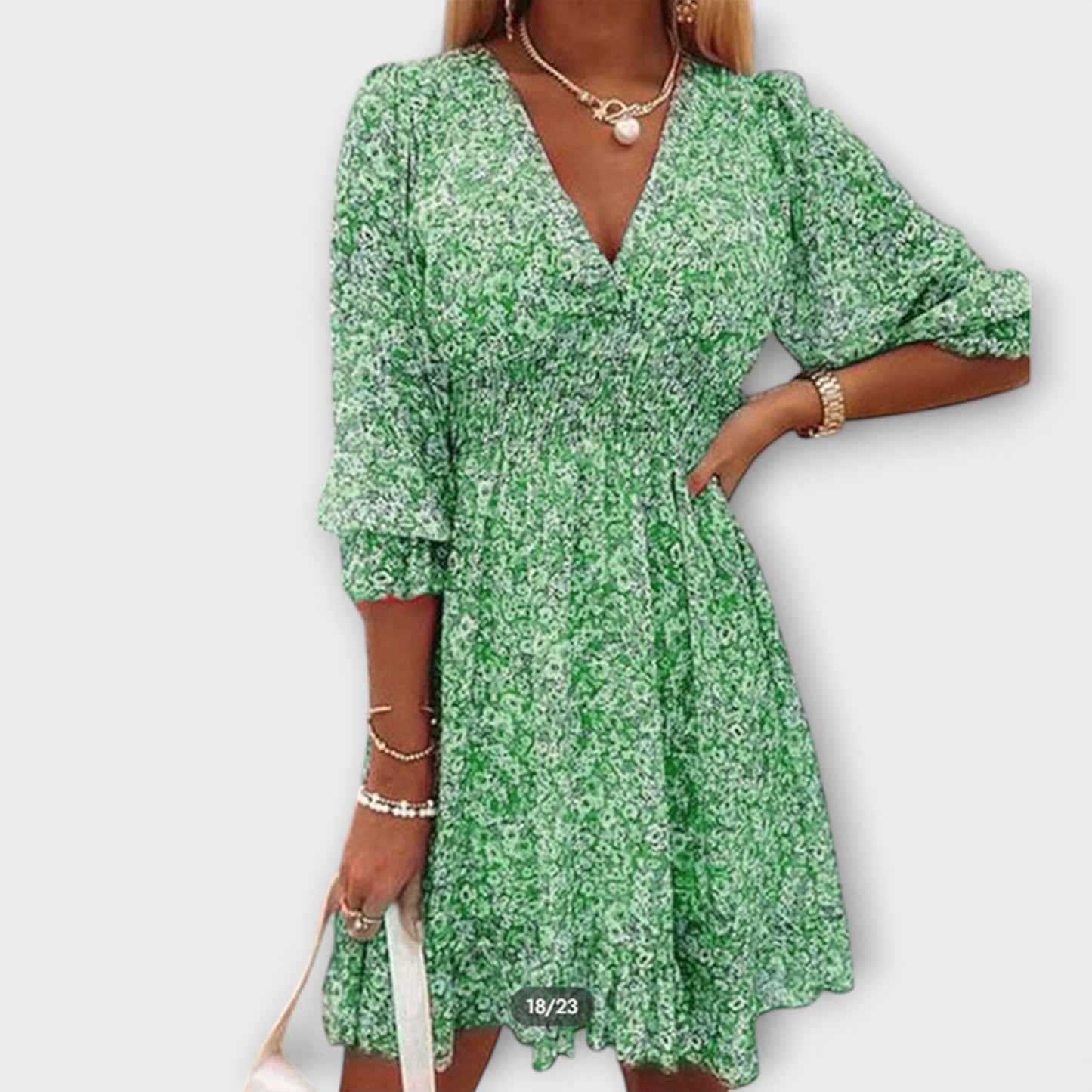 Liliana | Vestido floral de manga abullonada para mujer