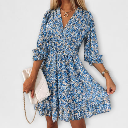 Liliana | Vestido floral de manga abullonada para mujer