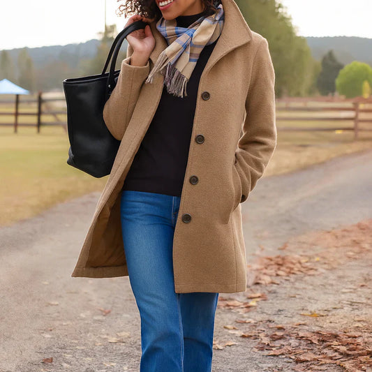 Chaqueta mujer lana elegante ligera perfecta otoño-invierno