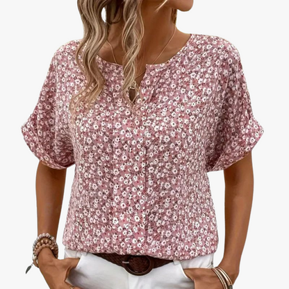 Camisa mujer vintage estampado flores cómoda y estilosa