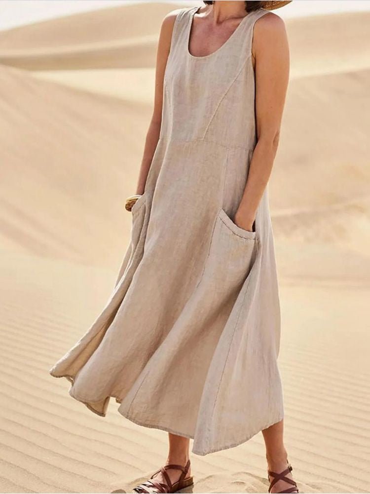 Vestido suelto de mujer, confortable y chic para días soleados
