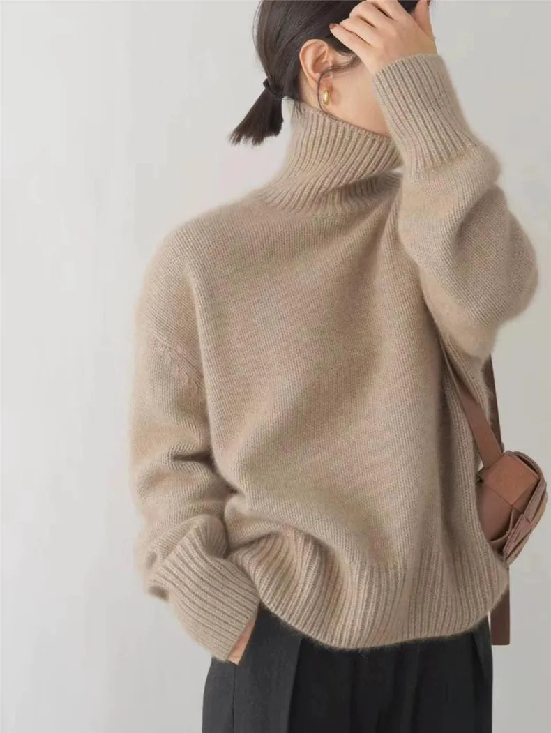 Jersey de cachemira con cuello alto | Cálido y elegante